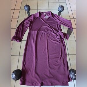 Jaclyn Smith Purple Wrap Dress